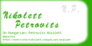 nikolett petrovits business card